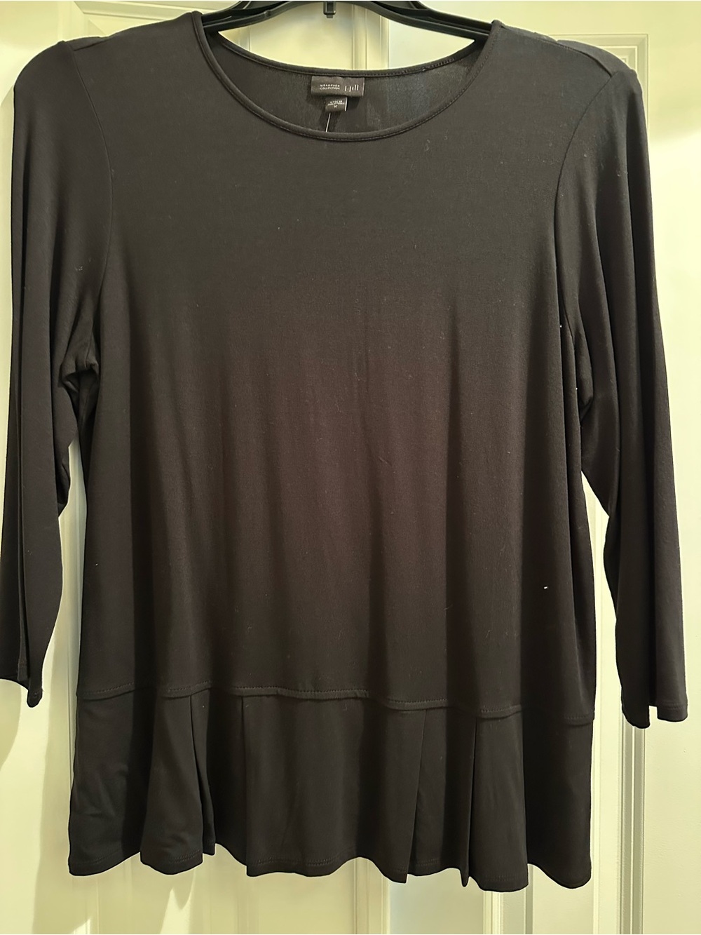 J. Jill Black Long-Sleeve Peplum-Style Top